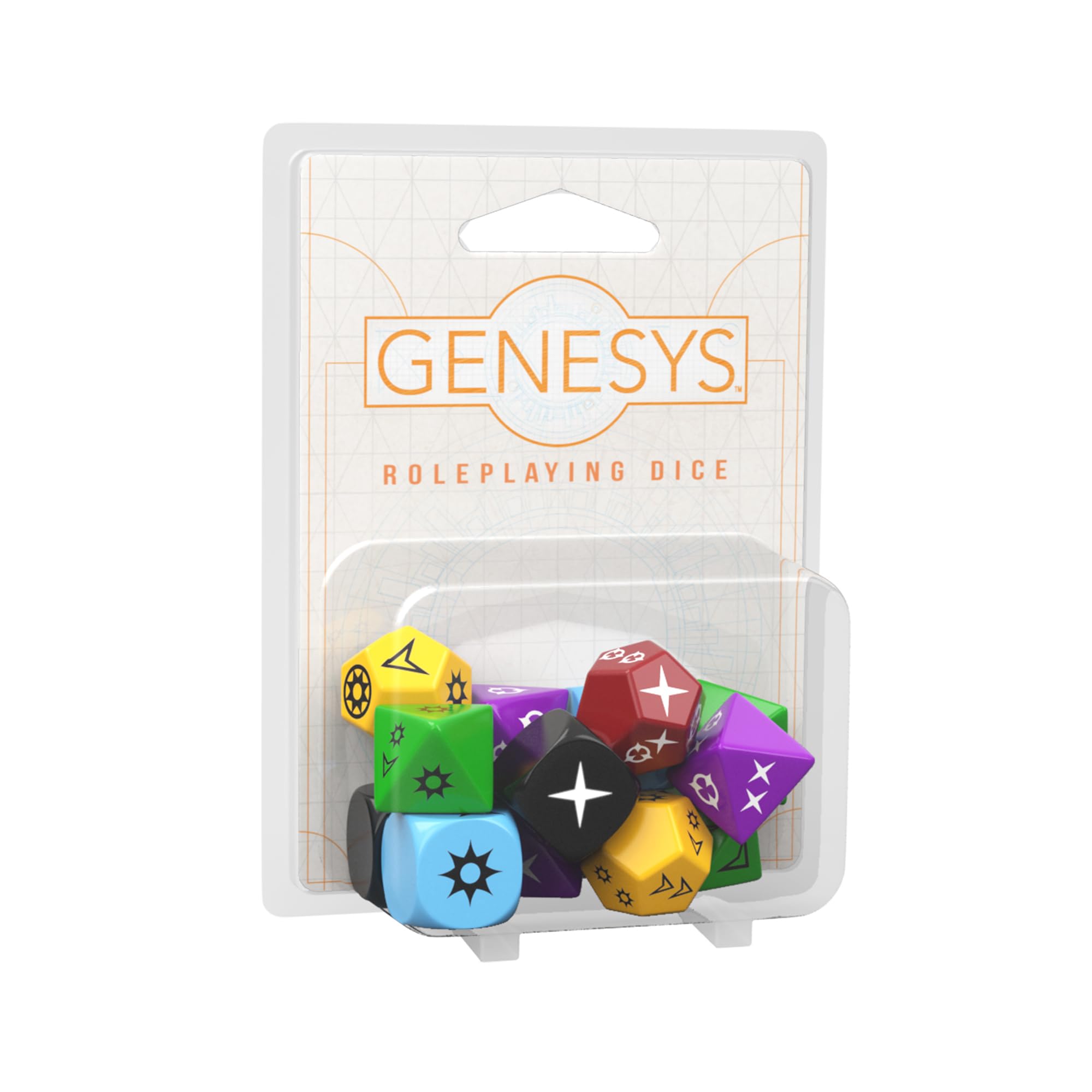 Edge Studio Genesys RPG Roleplaying Dice Pack - 14 Custom Dice | 16mm Size | Multicolor 1