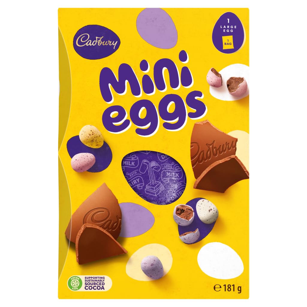 Cadbury Mini Eggs Chocolate Easter Egg with 2 Bags of Mini Eggs | 181g 1