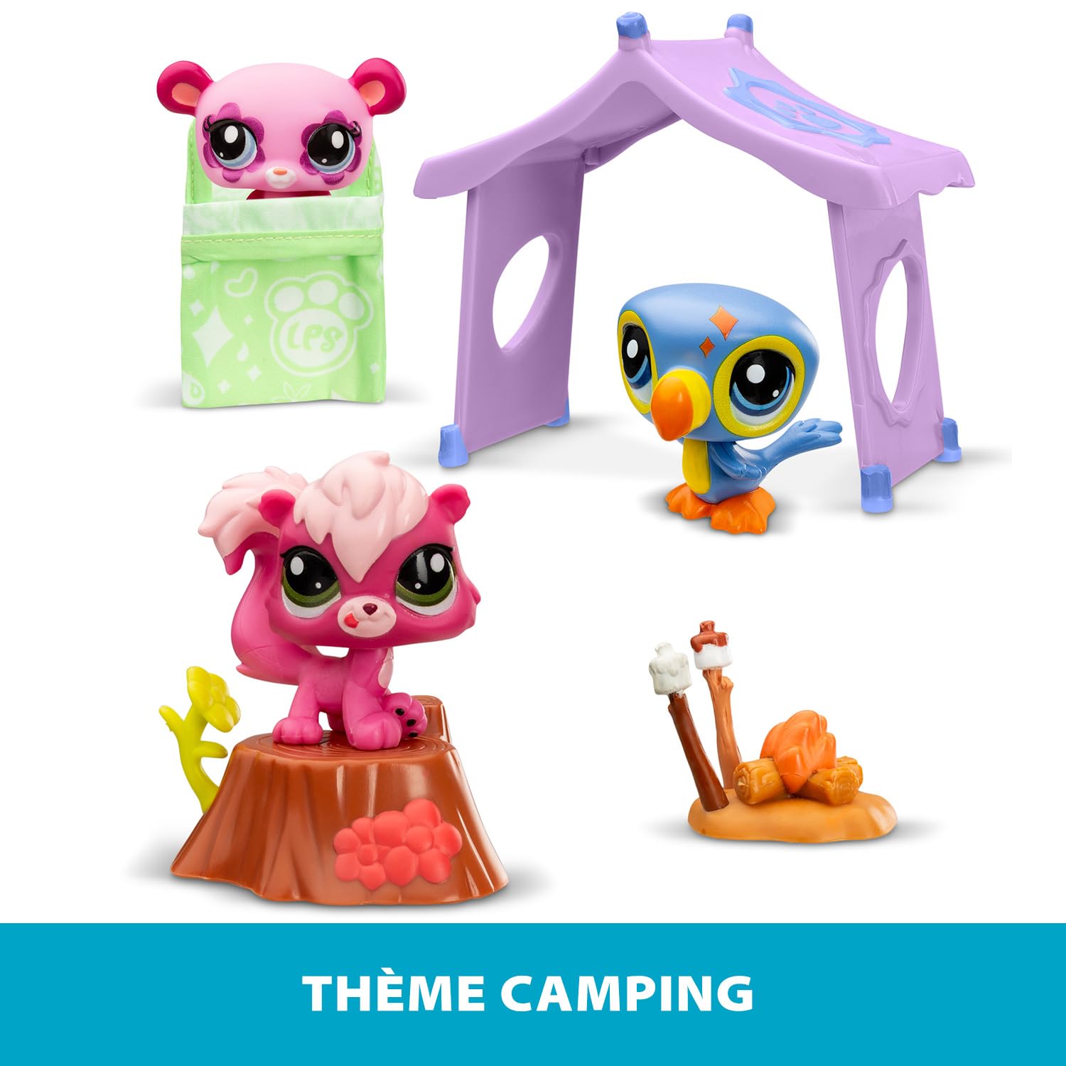 Littlest Pet Shop Bandai Series 2 Camping Adventure Play Pack - 3 Pet Figures with Accessories, Ages 4+ 2