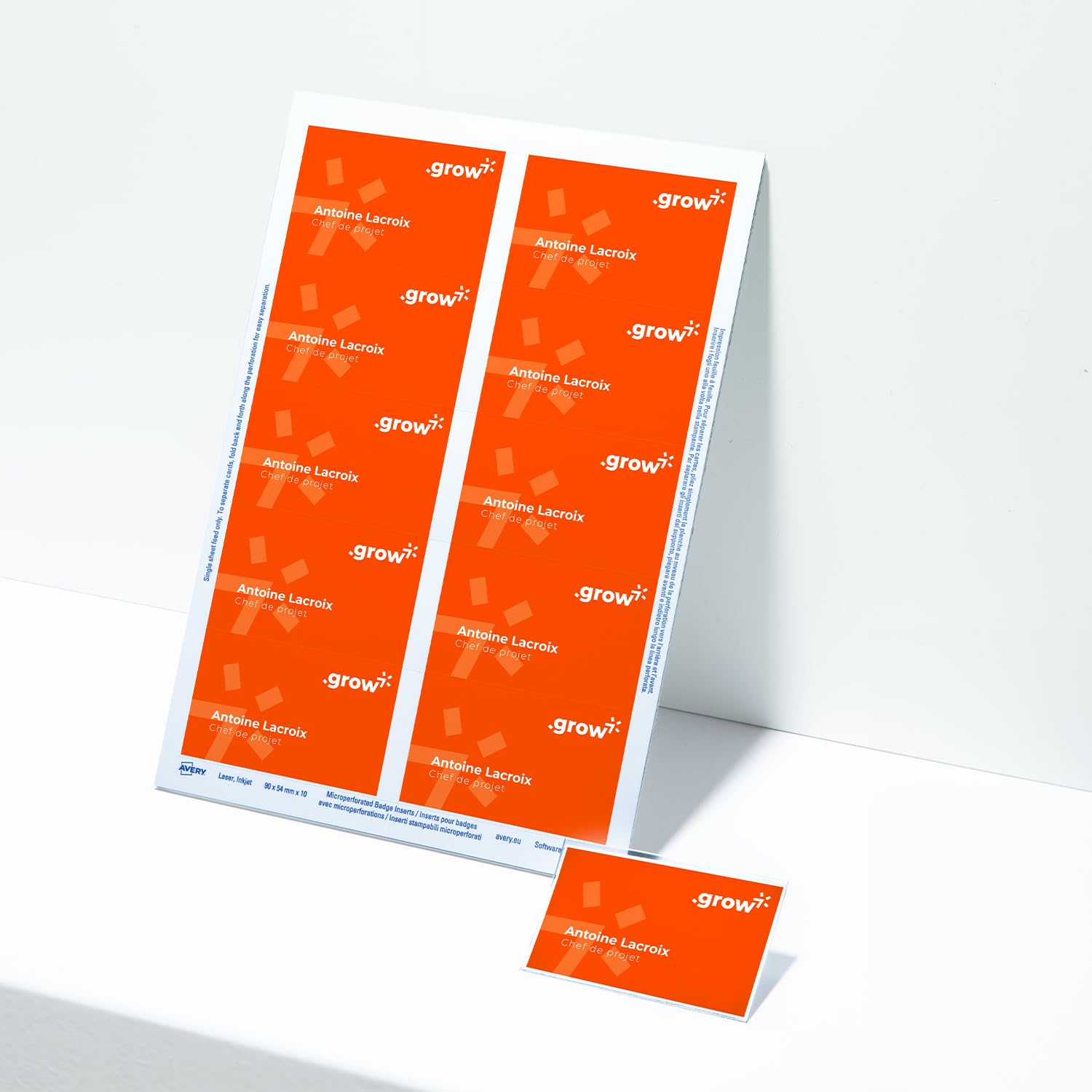 AVERY L7418-25 Printable Double-Sided Name Badge Inserts | 86 x 55 mm | 200 Cards per Pack 2