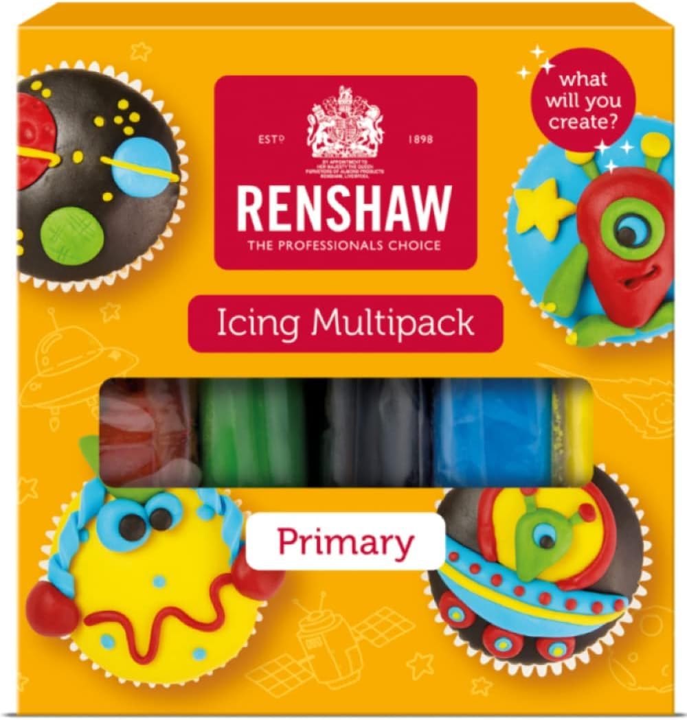 Renshaw Just Roll With It Fondant Icing Multipack - Primary Colours, 5 x 100g