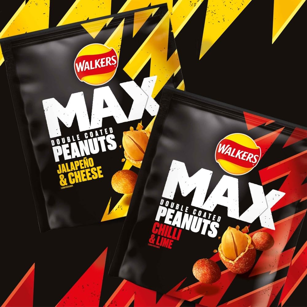 Walkers Max Strong Jalapeño & Cheese Double Coated Peanuts 175g 9