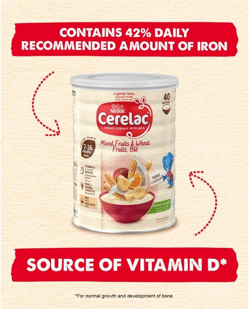 Cerelac Mixed Fruits & Wheat Infant Cereal with Milk - From 7 Months+ | 1 kg Powder