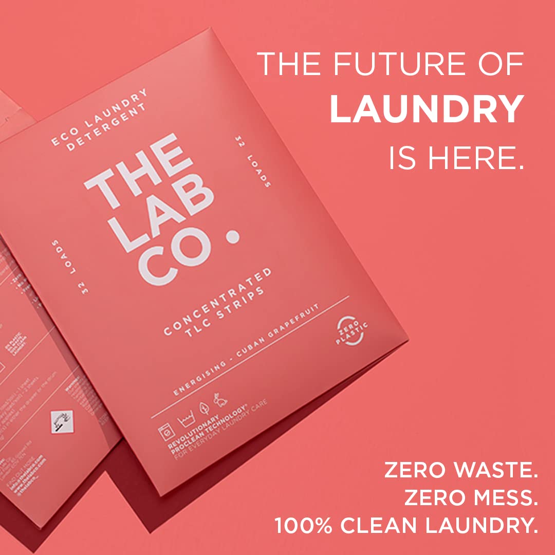 The Lab Co. - Laundry Detergent Strips (32 Loads, Non-Bio, Sensitive Skin, Energising Grapefruit Amber Eucalyptus) 3