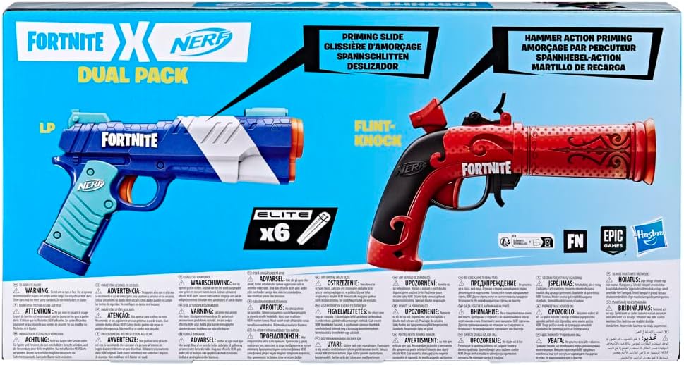 Nerf Fortnite Dual Pack - 2 Blasters & 6 Elite Darts for Outdoor Play