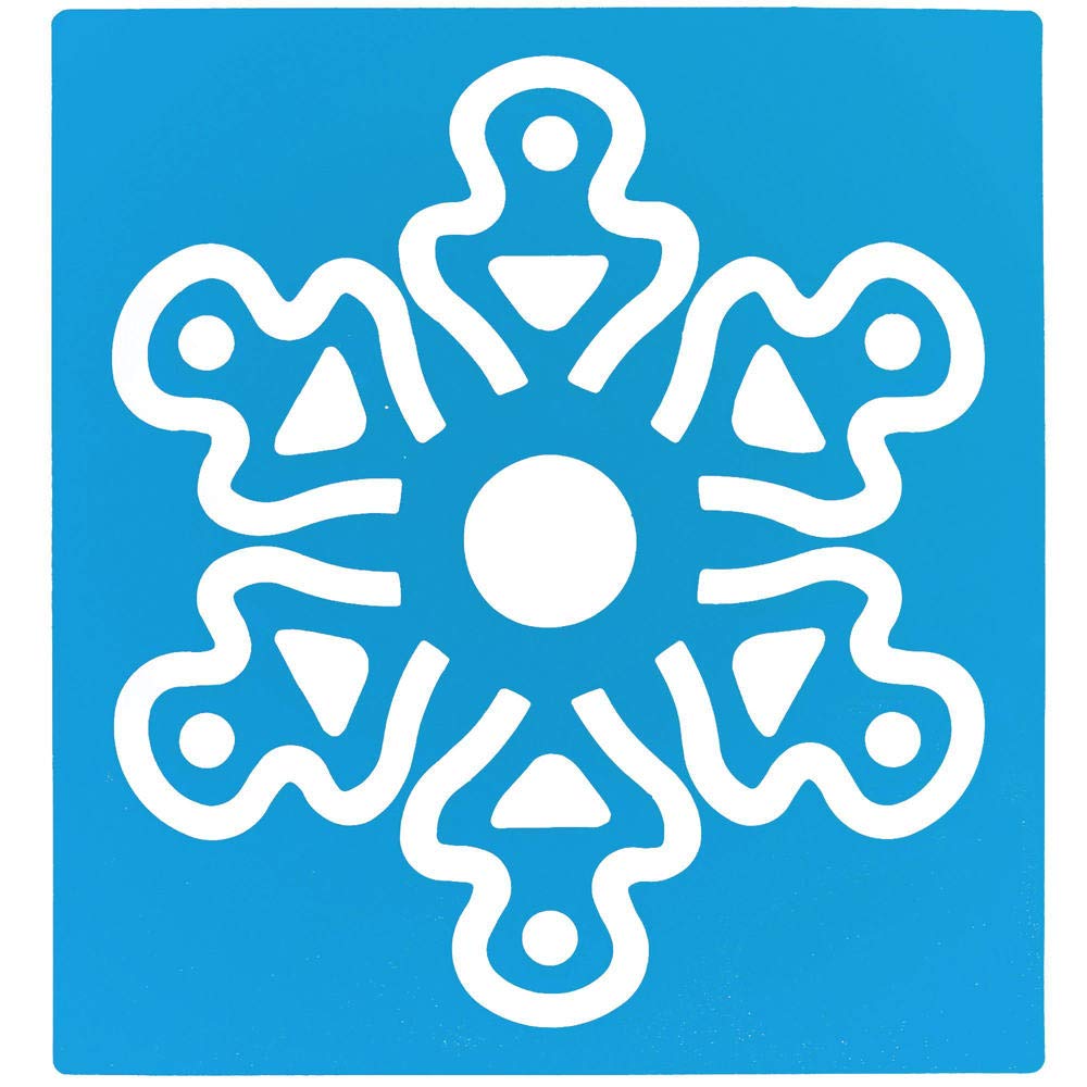 Baker Ross Snowflake Stencils - Pack of 8 Assorted Designs for Christmas Crafting 7