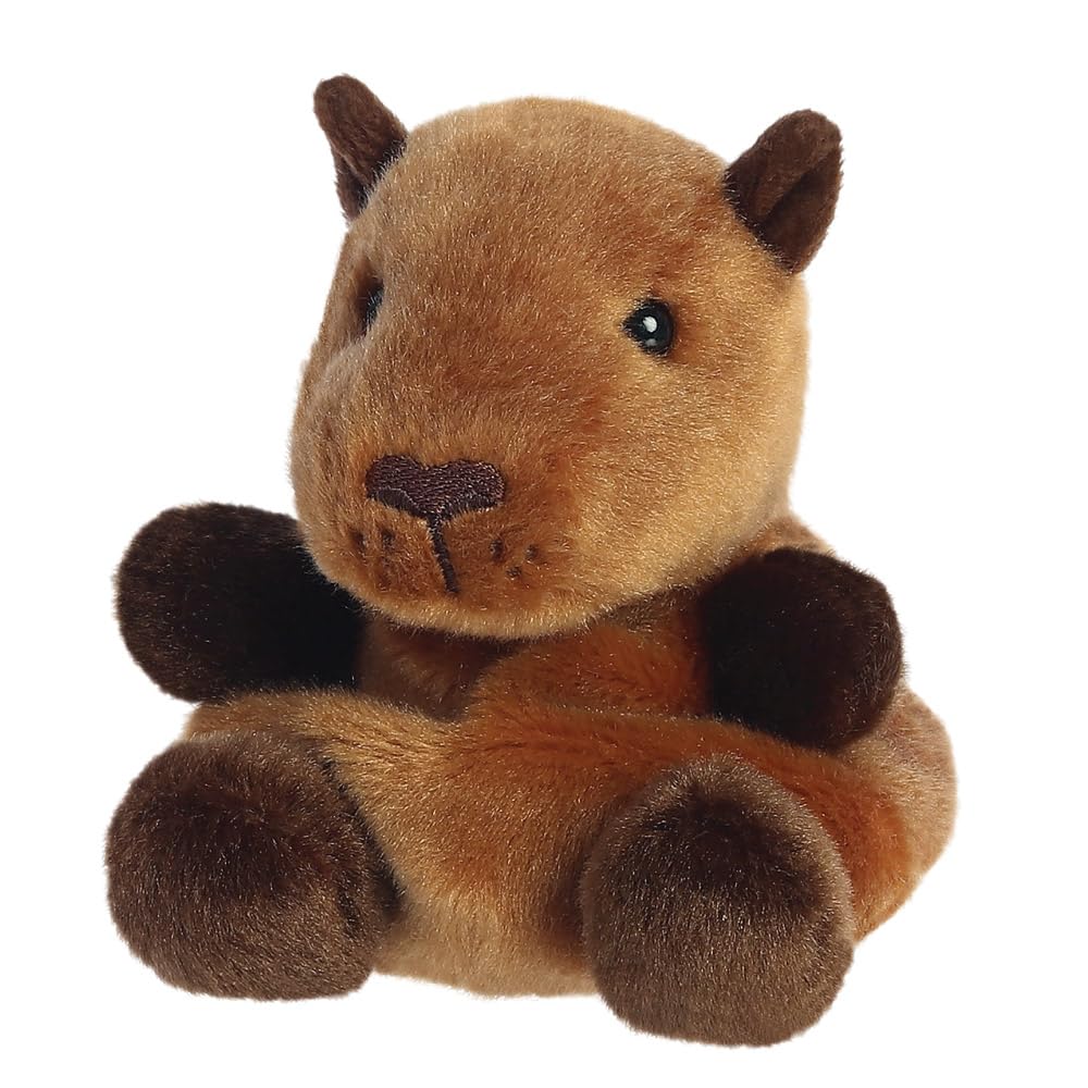 Aurora Palm Pals Sid Capybara 5In Soft Toy - Brown Plush, Eco-Friendly Bean Filled Plush for Babies & Kids 9