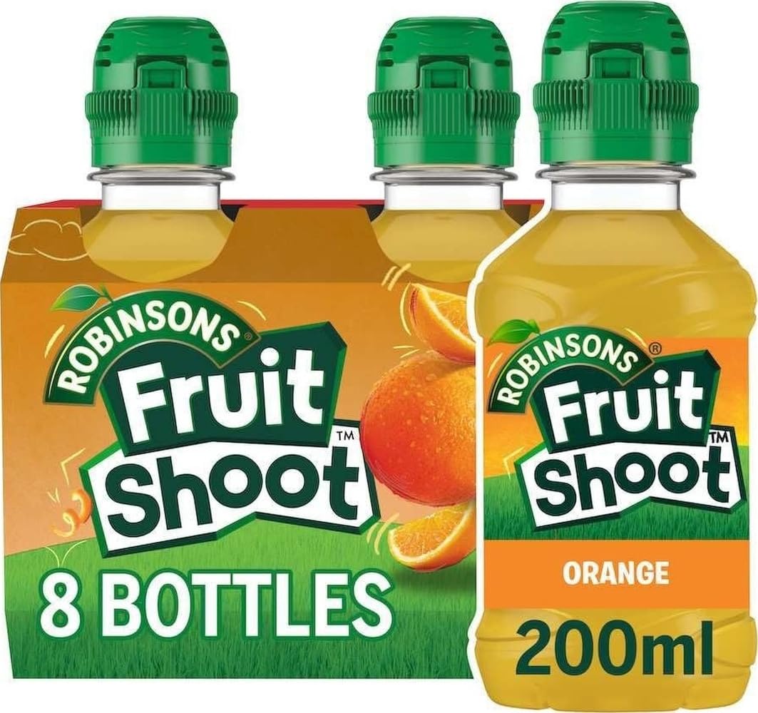 FRUIT SHOOT Orange Fruit Juice - Low Calorie, No Added Sugar | 8 x 200ml Bottles