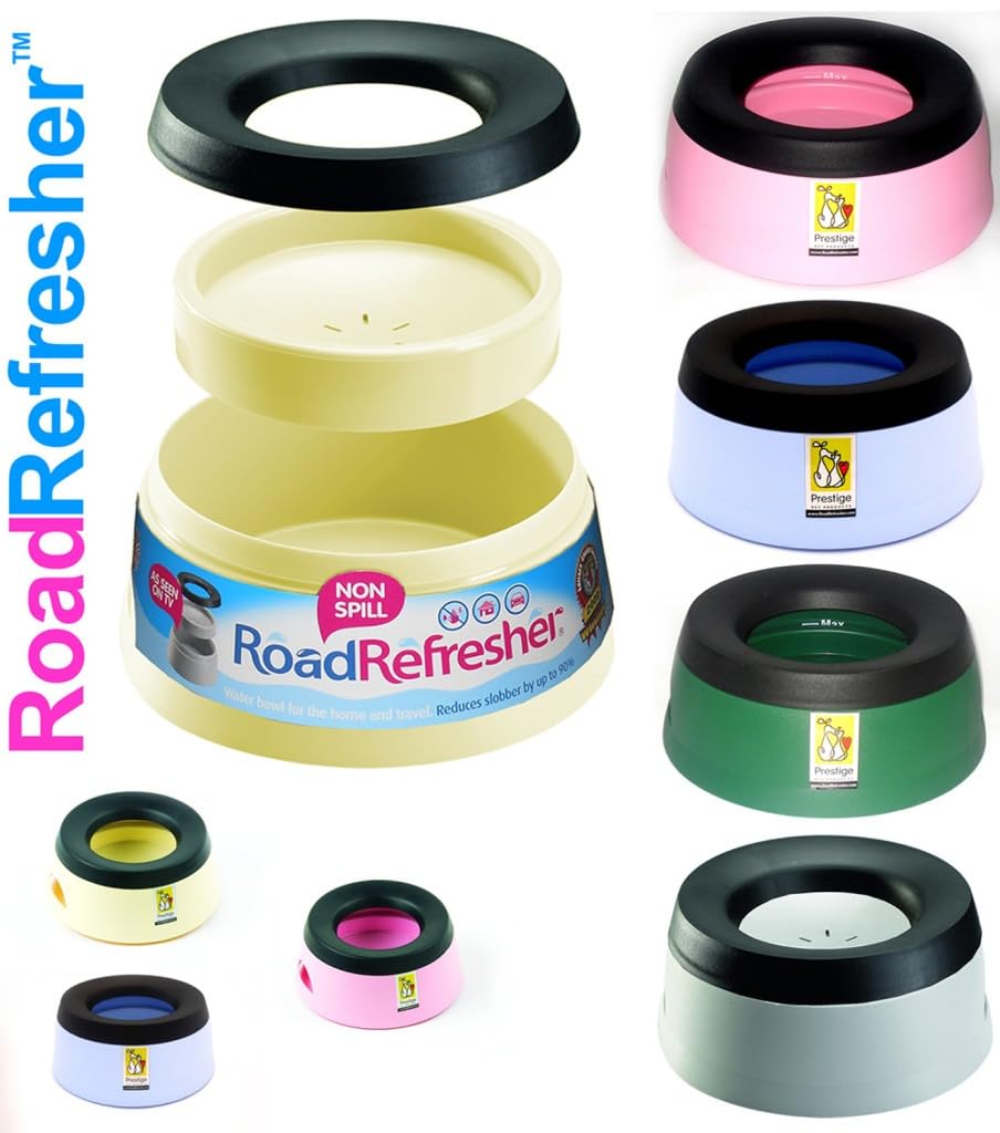 Road Refresher Non-Spill Pet Water Bowl - Large, Green | Heat Resistant Polypropylene 7