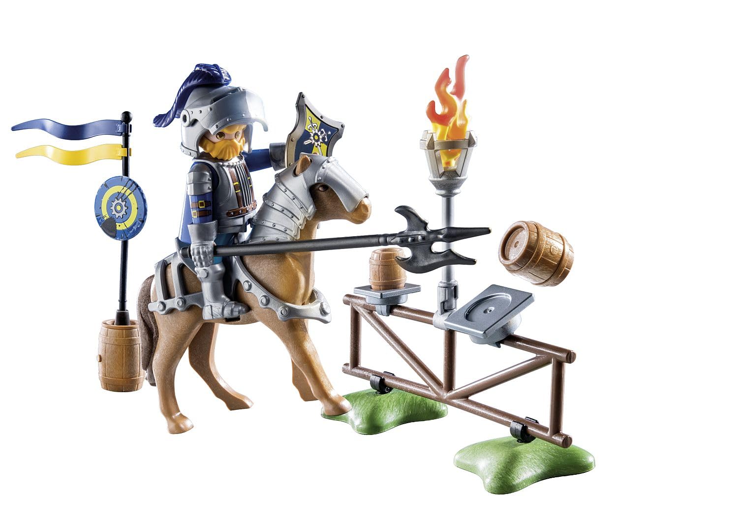 Playmobil 71297 Novelmore Medieval Jousting Area Playset - Knight Training with Horse and Castle, Ages 4+