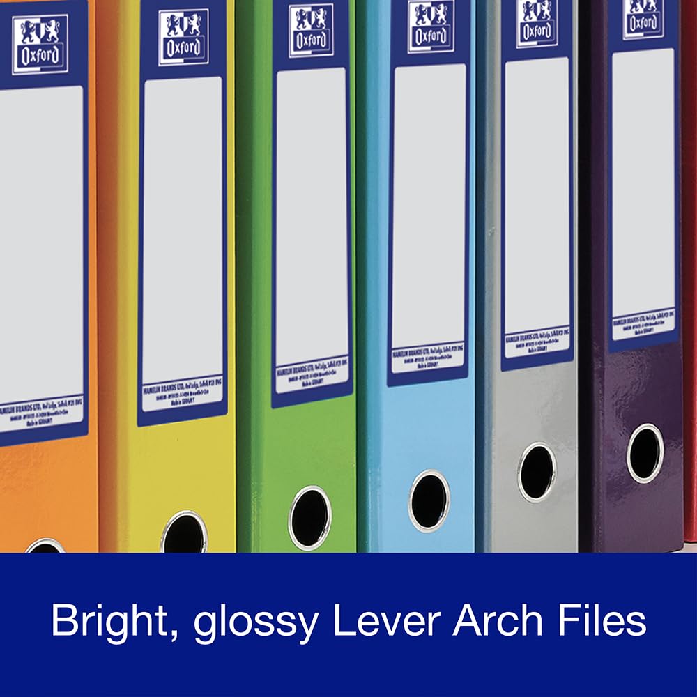 Oxford Premium A4 Lever Arch File - Heavy Duty Filing | 70mm Spine | Yellow 3