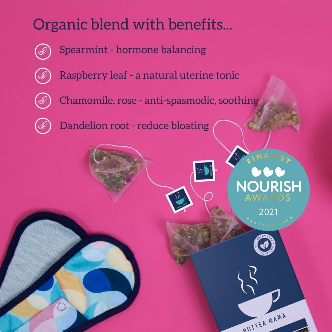 HOTTEA MAMA Over The Moon Organic Period Support Herbal Tea - Cramp Relief & Hormone Balance 6