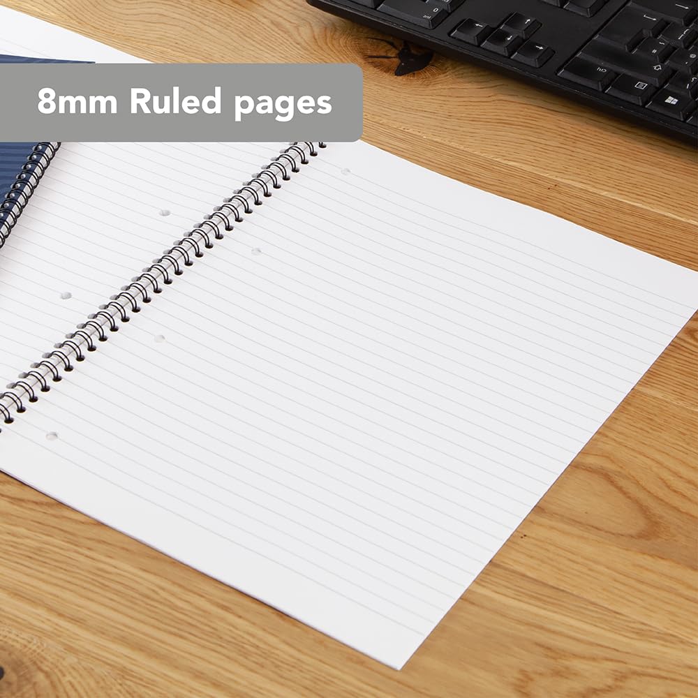 SUMMIT A4 Wirebound Notebook - 8mm Lined, 100 Pages, 4-Hole Punched | 5 Pack 4