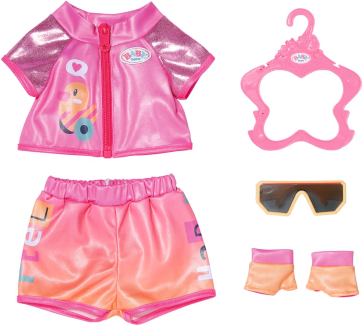 BABY born Bike Outfit 835876 - Sporty Bike Outfit with Gloves and Sunglasses for Dolls 1