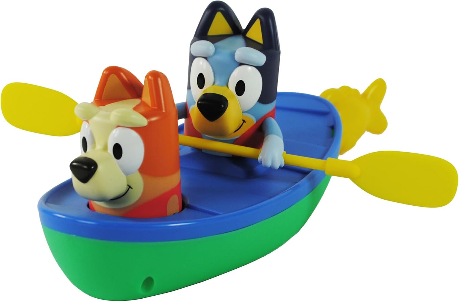 TOMY Toomies Bluey Canoe - Pull-String Paddle Action Bath Toy with Bluey & Bingo