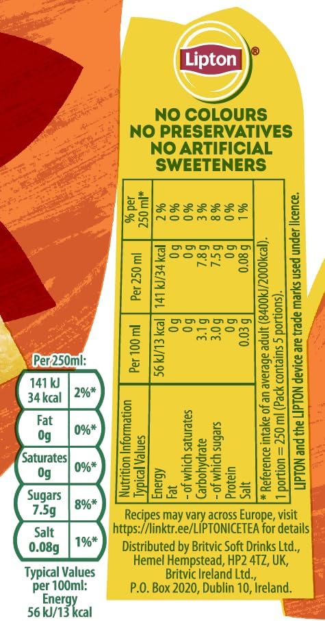 Lipton Ice Tea Peach Flavour 1.25L 2