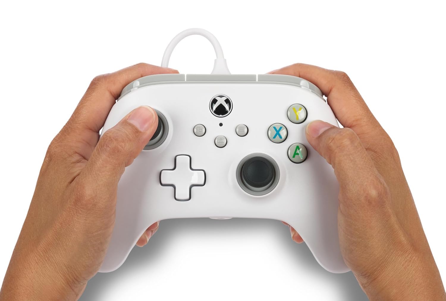 PowerA Wired Controller for Xbox Series X|S, Xbox One, PC - Officially Licensed, Dual Rumble, 10ft Cable, 3.5mm Headset Jack - White 5