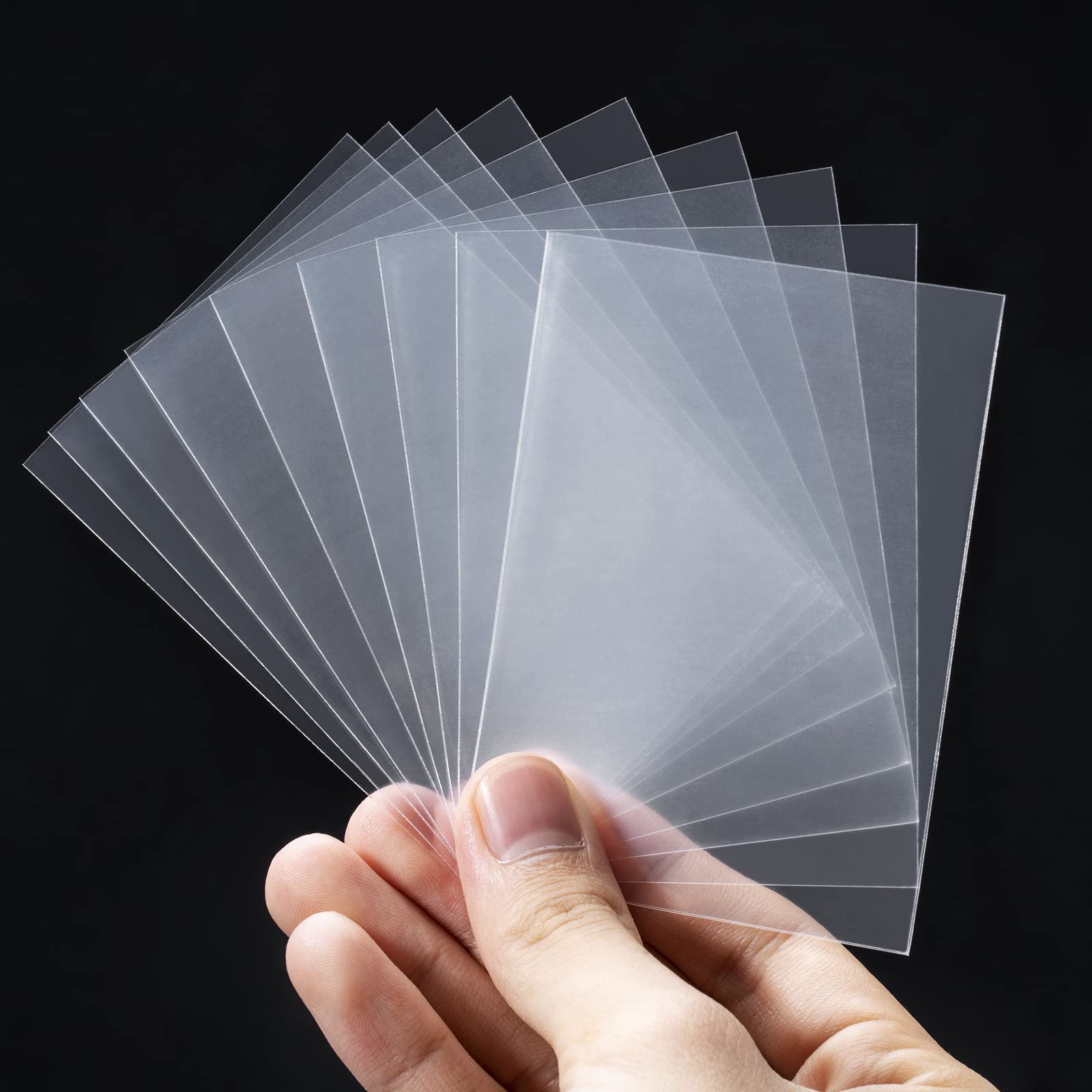 Carehabi Trading Card Sleeves - 100 Pack, 66 x 92 mm, 0.1mm Thickening for Pokemon & Magic Cards 4