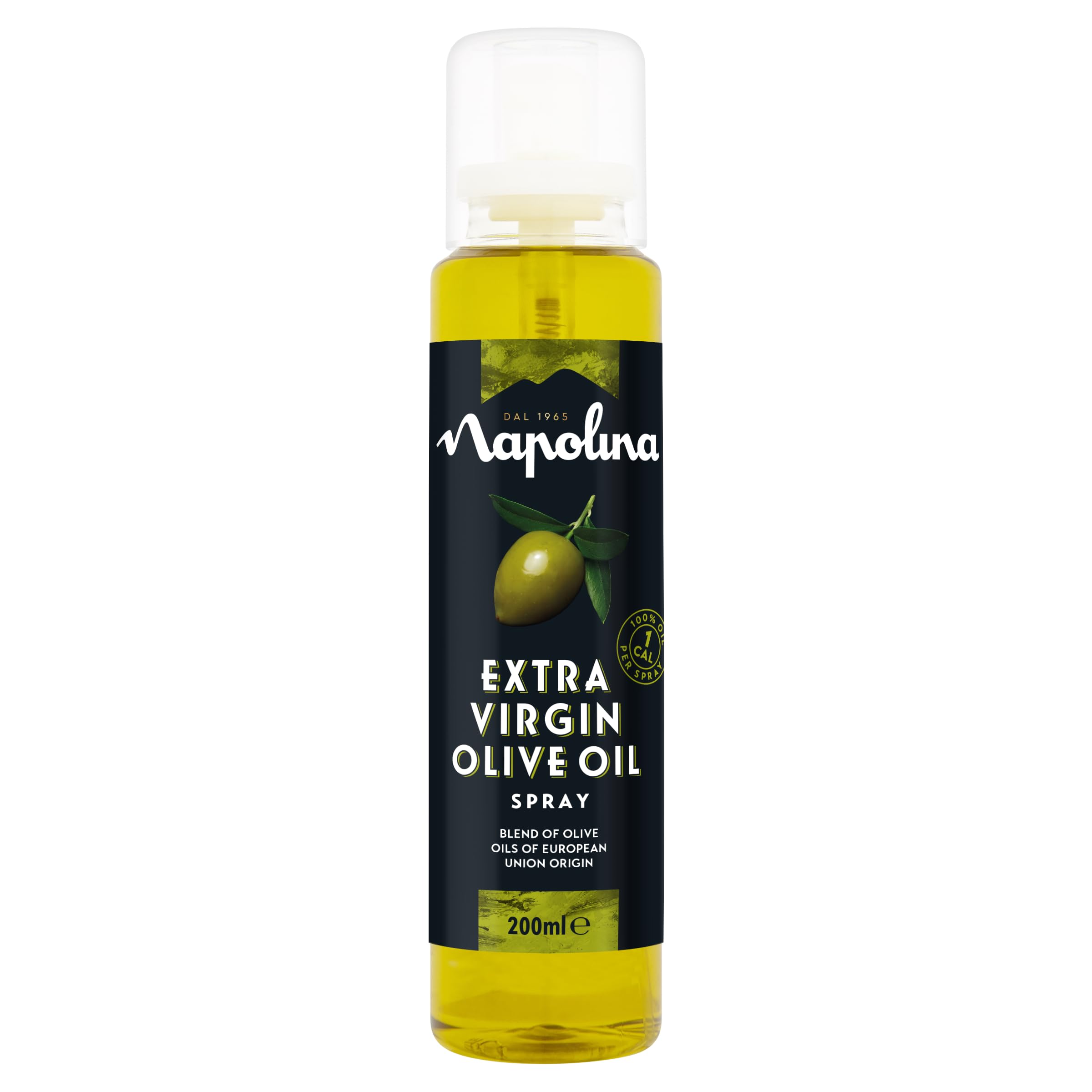 Napolina Extra Virgin Olive Oil Spray - 1 Calorie Per Spray | 200 ml | Recycled Plastic Bottle