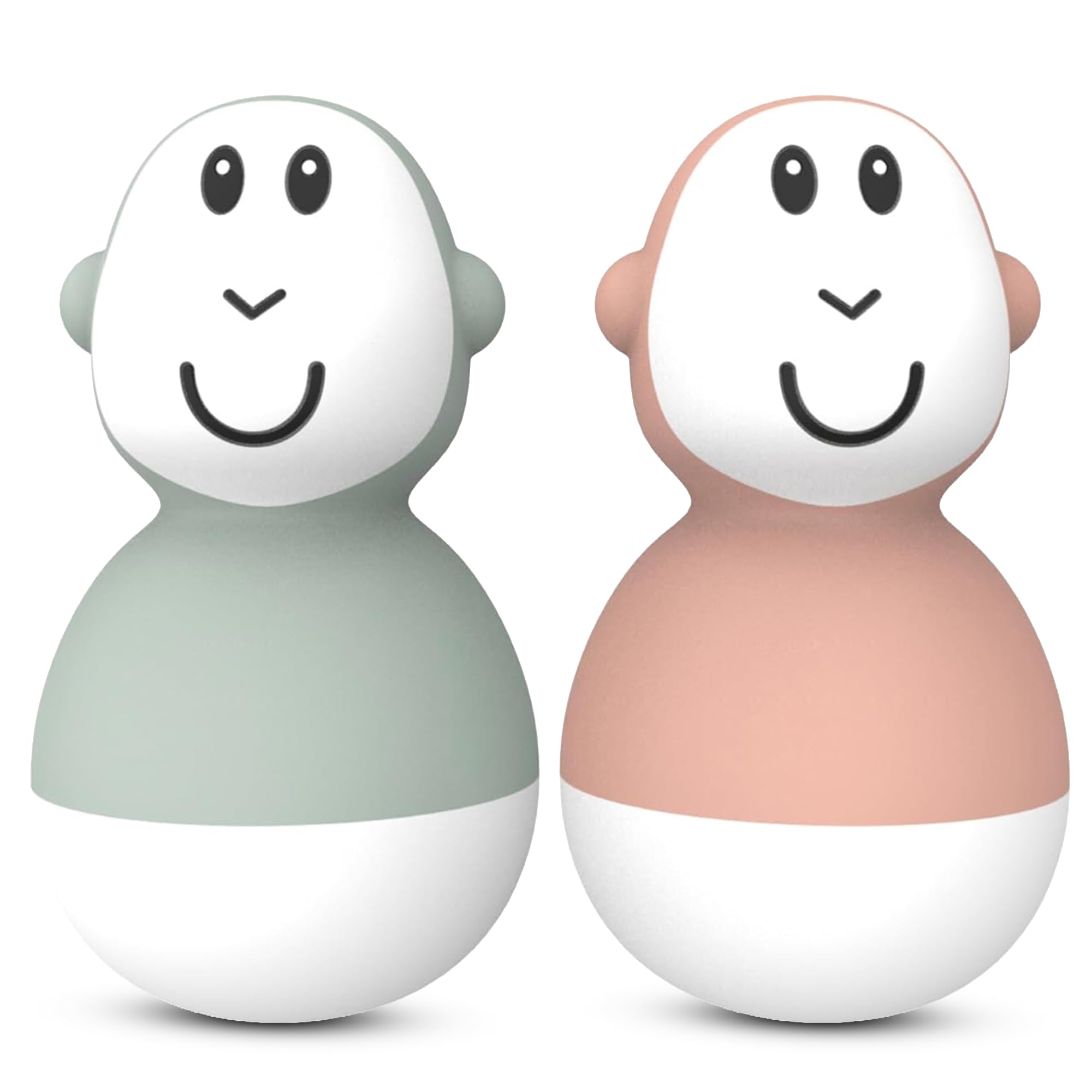 Matchstick Monkey Bathtime Wobblers - Antimicrobial Protection | Mint Green & Dusty Pink Set