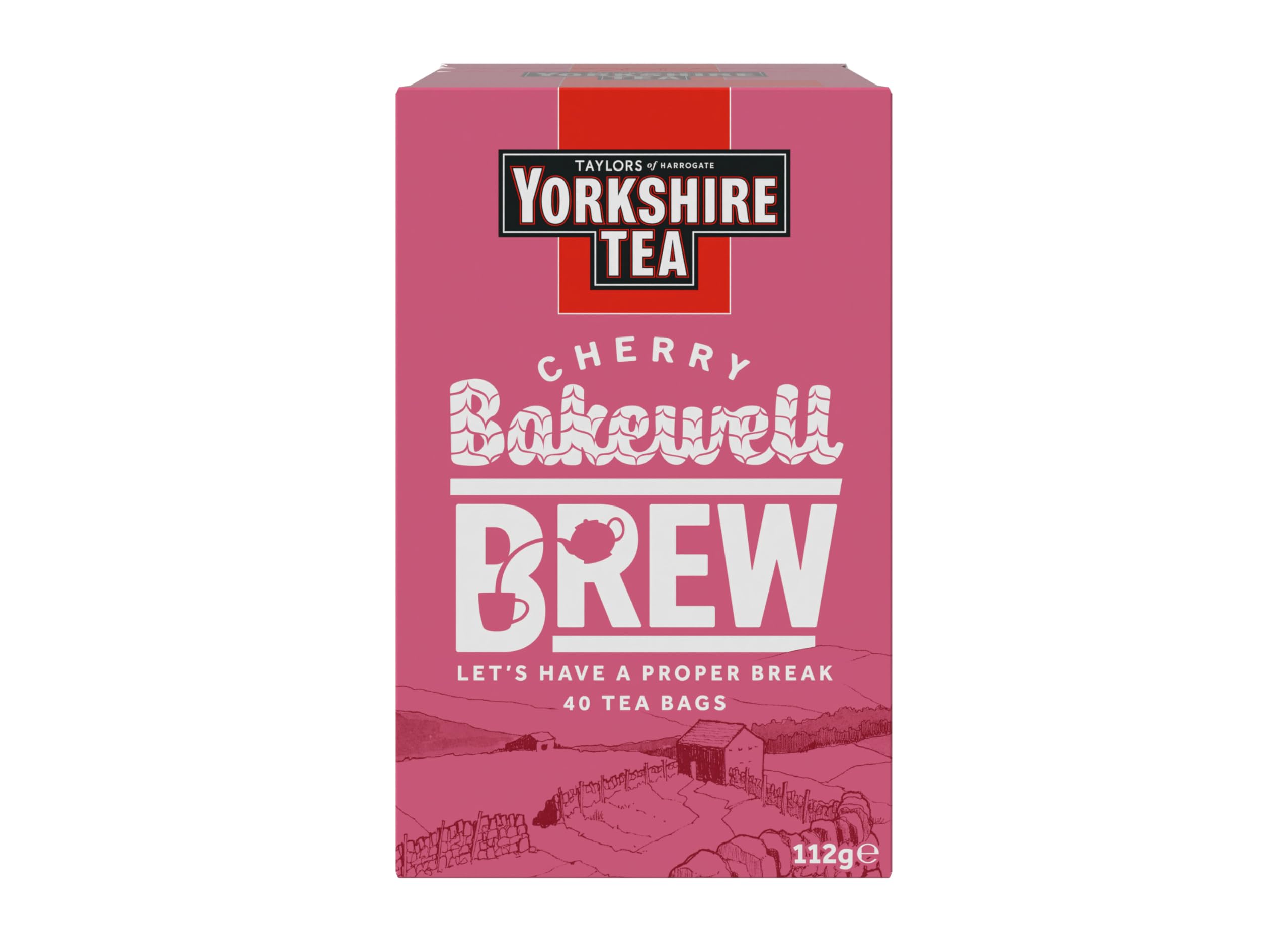 Yorkshire Tea - Cherry Bakewell Brew Flavoured Black Tea, 4 Boxes of 40 Tea Bags (160 Total) 3