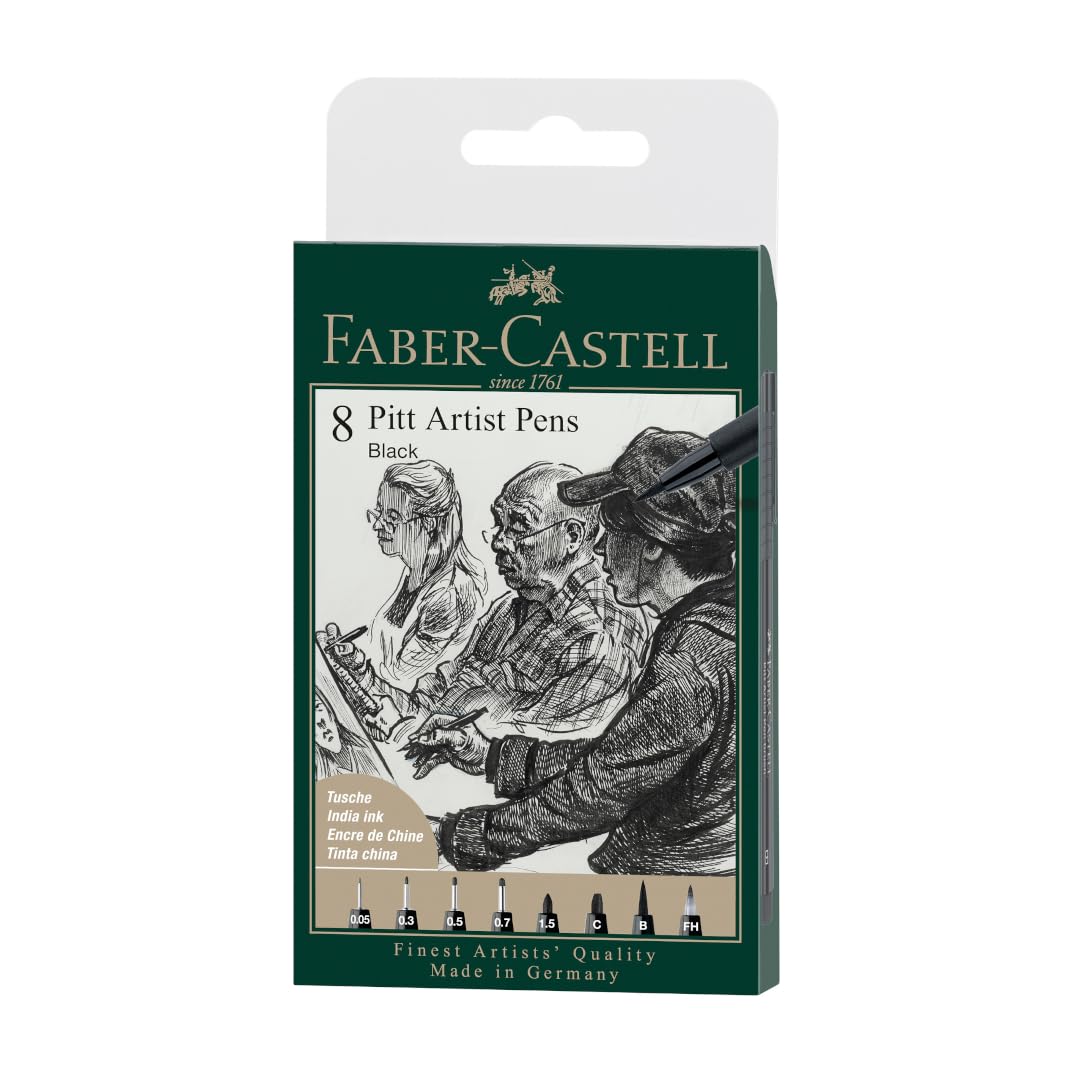 Faber-Castell Pitt Artist Pen - Waterproof Indian Ink, Brush Tip, 0.7mm Line | Black 1
