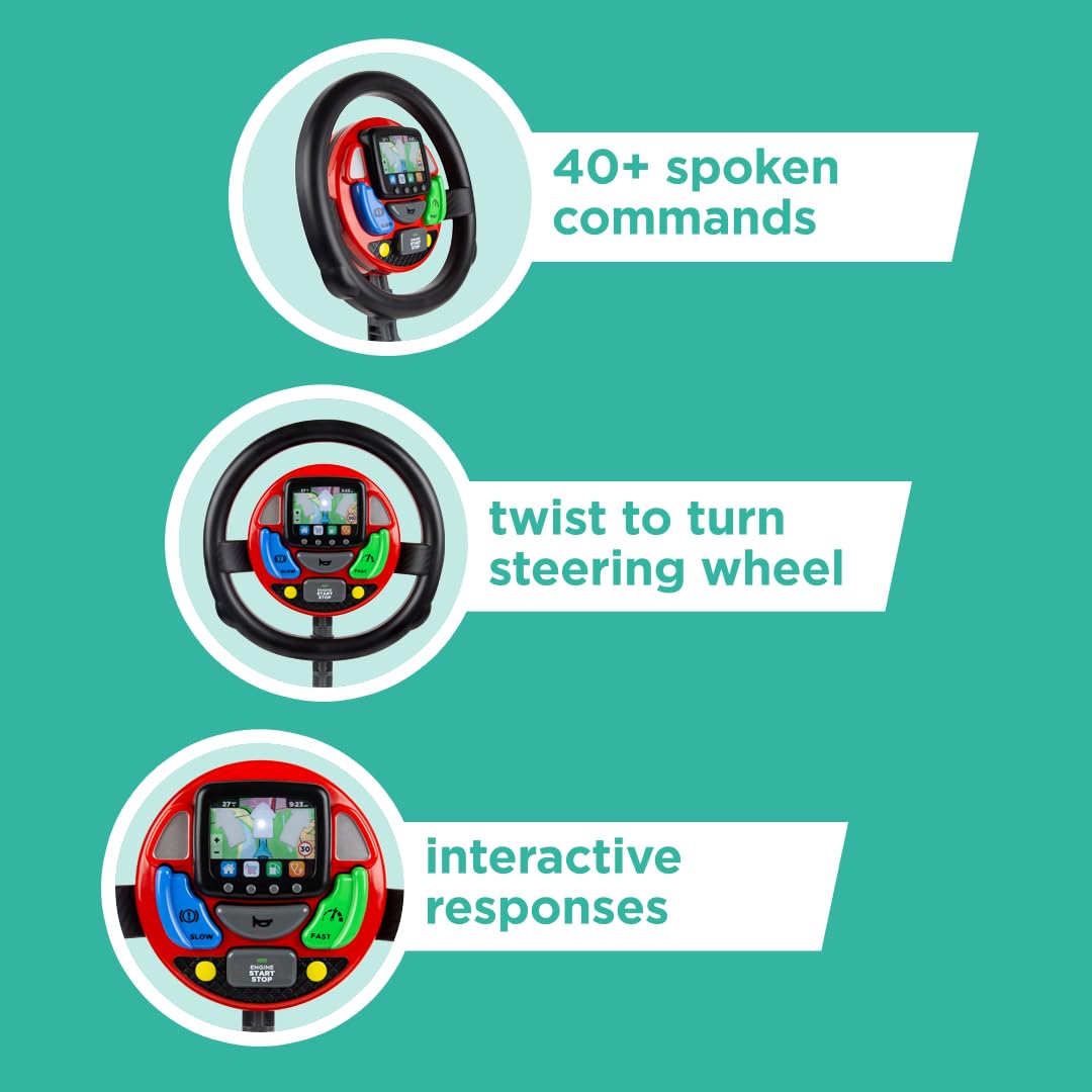 Casdon GPS Steering Wheel - Interactive Driving Toy for Kids 3+ with Spoken Commands & Realistic Sounds 4