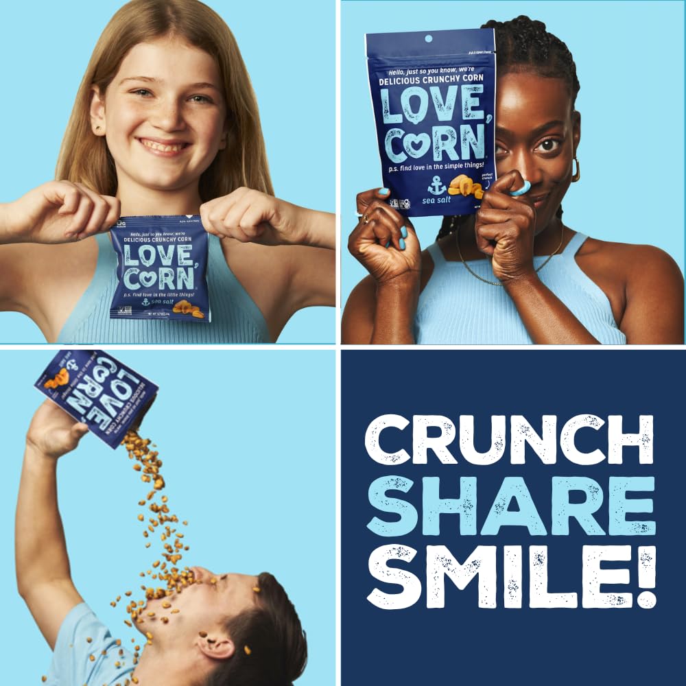 LOVE CORN Sea Salt Crunchy Corn Snack 45g x 10 Bags – Vegan Gluten Free Healthy Snack 4