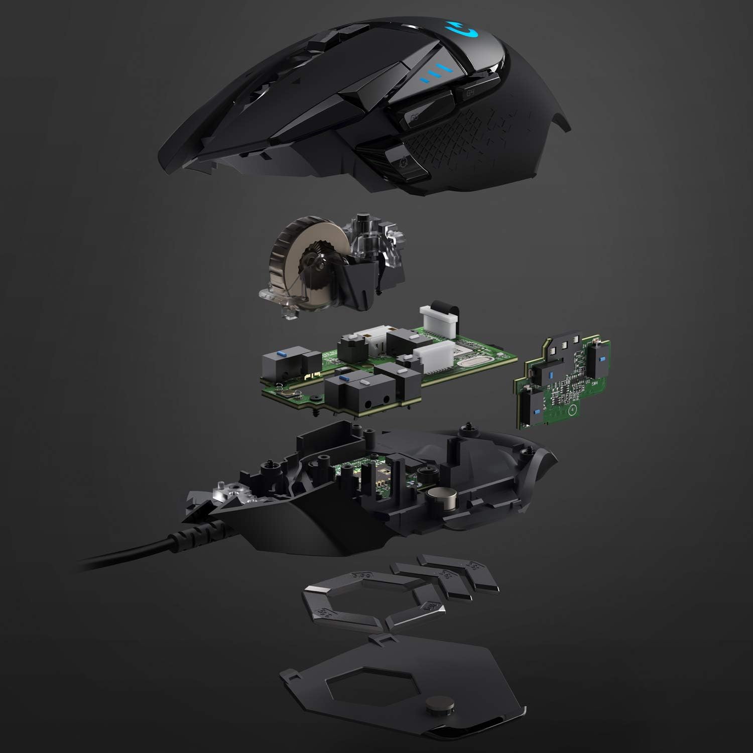 Logitech G502 HERO High Performance Wired Gaming Mouse - 25,600 DPI, 11 Programmable Buttons, Adjustable Weights, RGB LIGHTSYNC 5