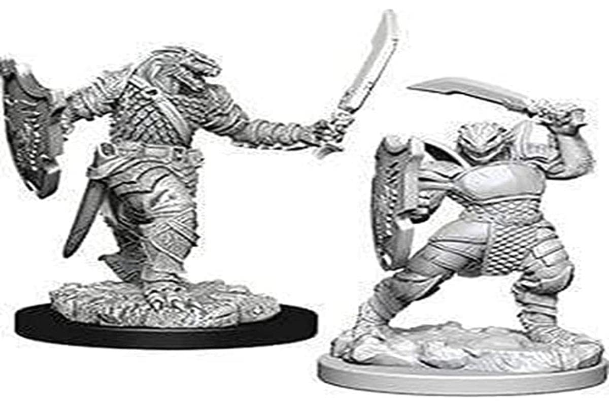 NECA WizKids Dungeons & Dragons Nolzurs Unpainted Mini - Dragonborn Female Paladin | Cardstock 1