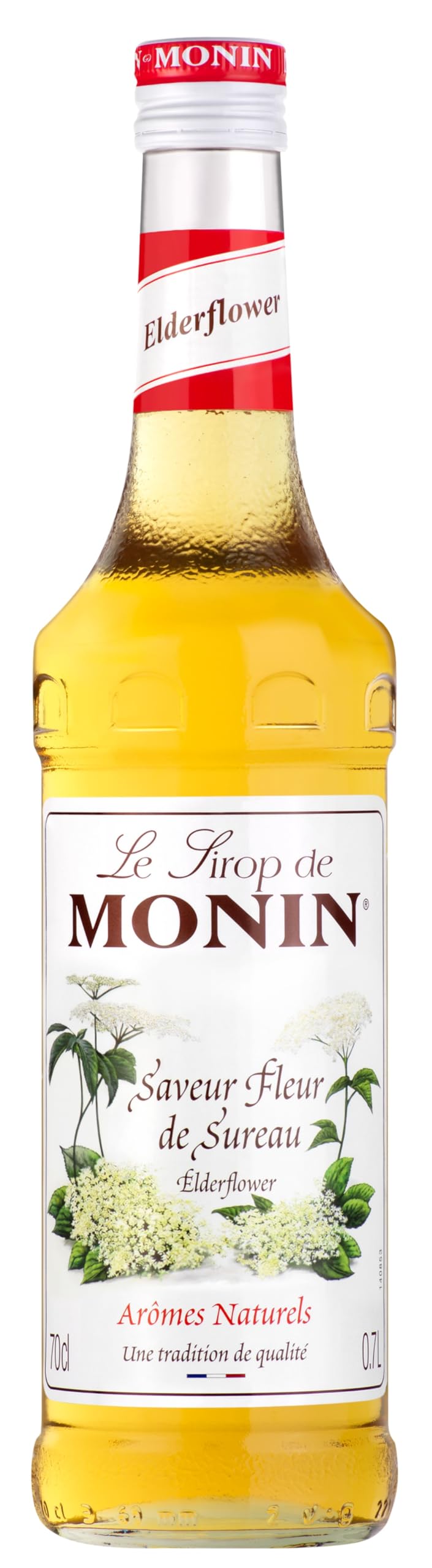 Monin Premium Elderflower Syrup - 700ml | Vegan, Alcohol-Free | Cocktails & Mocktails