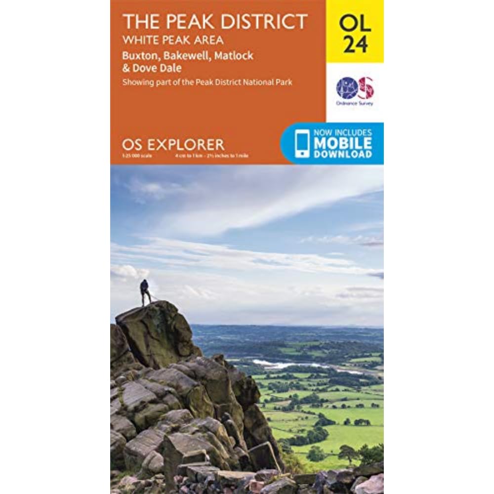 Ordnance Survey OS Explorer Map OL 24: Peak District White Peak Area Map | Folded Map for Hiking