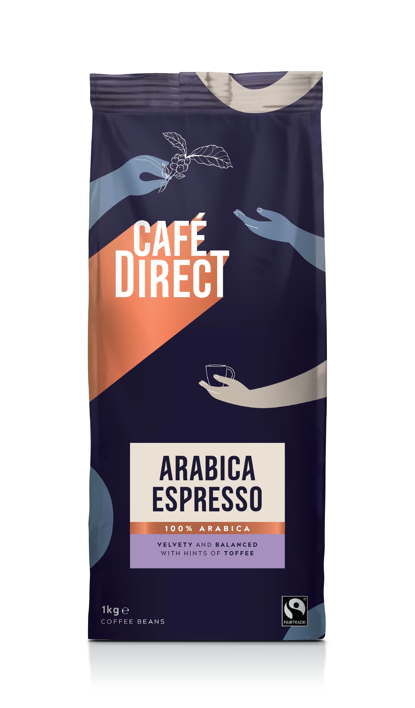 Café Direct Familia Espresso Whole Coffee Beans - 1kg, Medium-Dark Roast, 100% Arabica