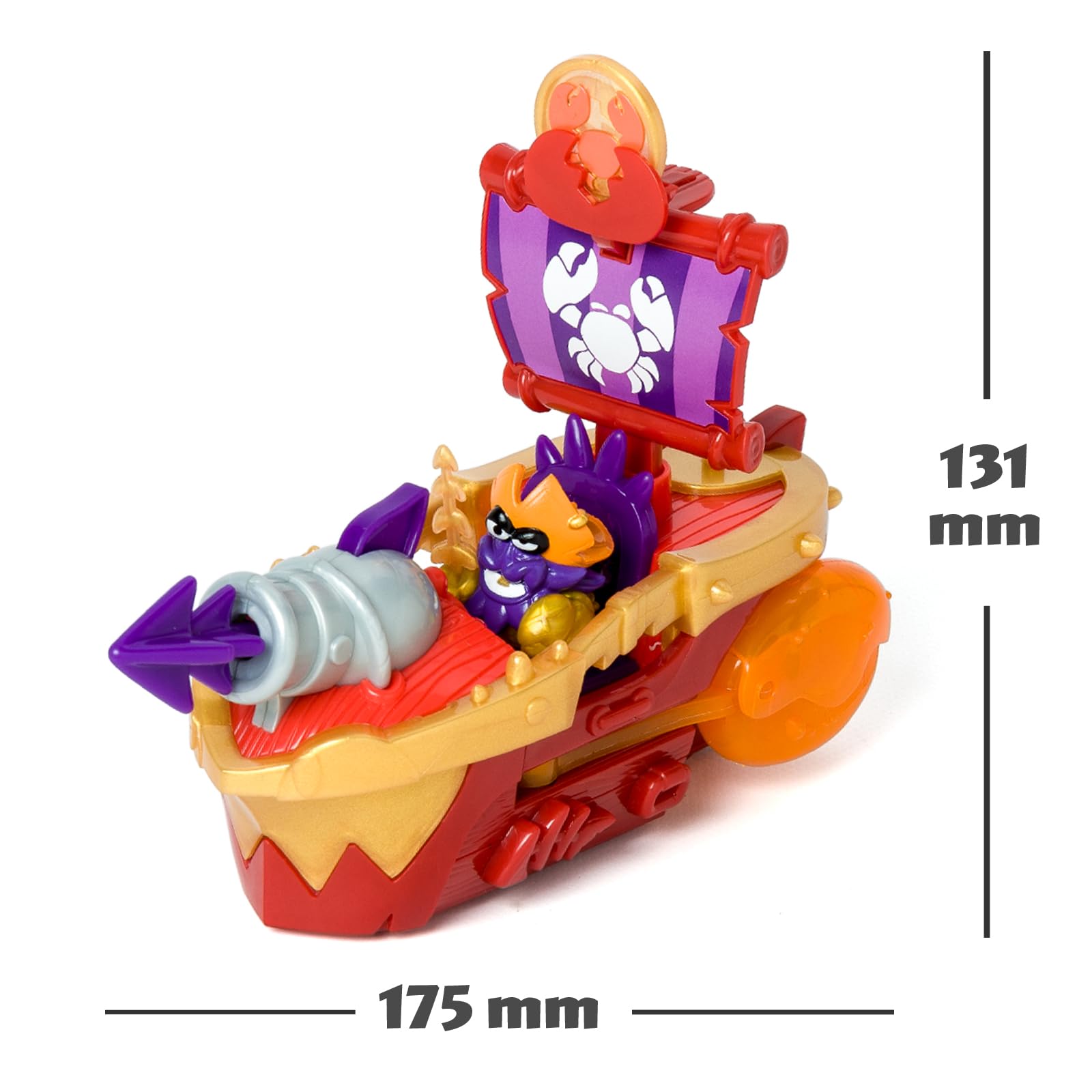 PIRATIX Sea Crusher Pirate Ship Playset - Crab-Themed Adventure with Captain Lobster Figure 2