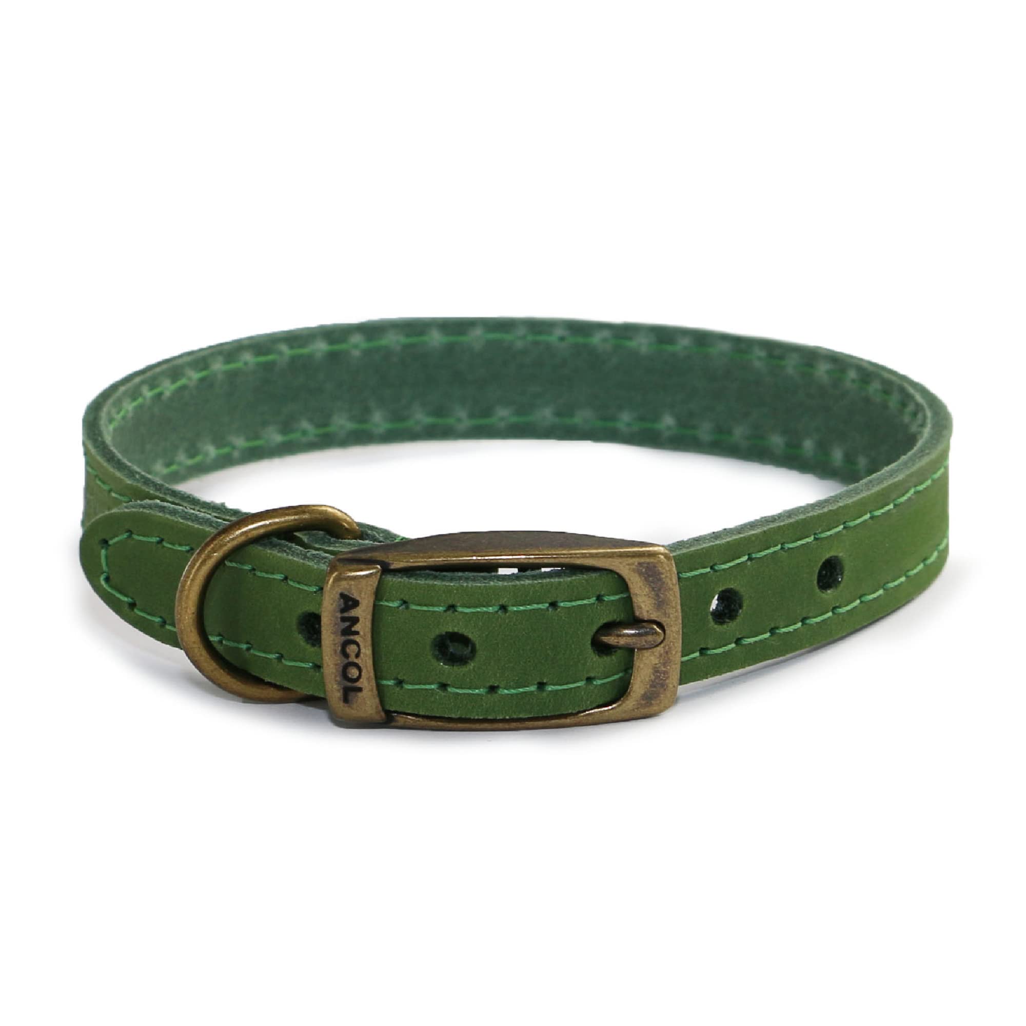 Ancol Timberwolf Premium Leather Dog Collar - Top-Grain Bridle Leather | Size 3 (28-36 cm)
