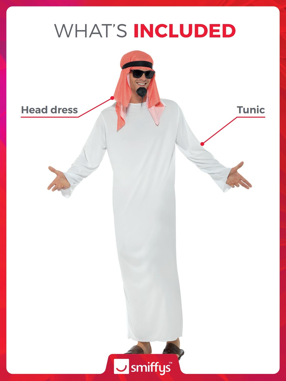 Smiffys Sheikh Costume - Adult Fancy Dress for Role Play 11