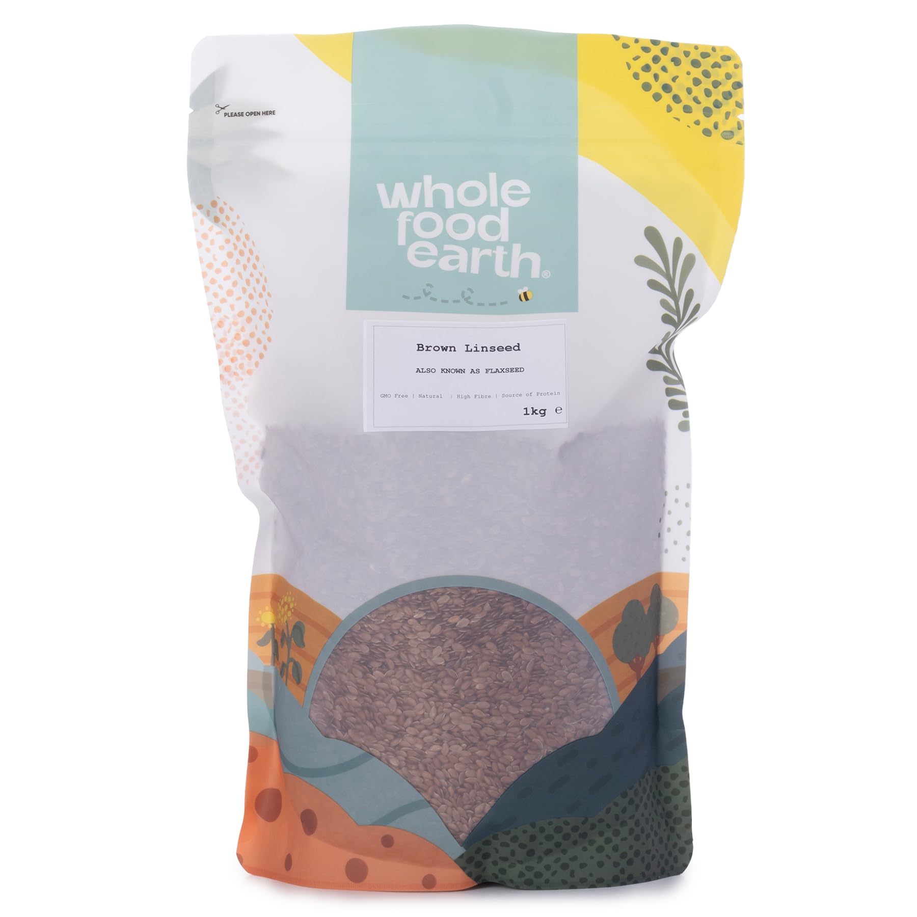 Wholefood Earth Brown Linseed/Flaxseed - 1 kg Bag | Wheat-Free Fibre Source | Rich in Omega-3 ALA