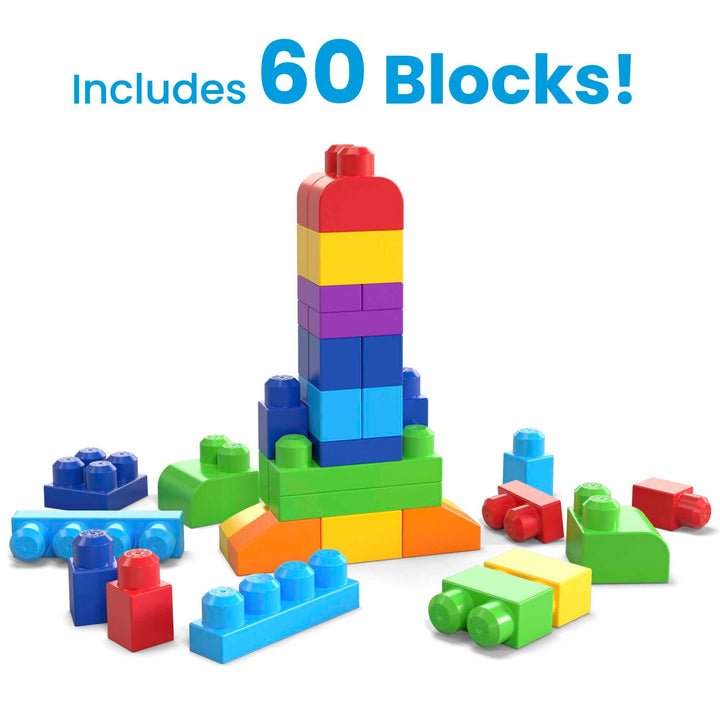 Mega Bloks First Builders Big Building Bag Playset - 60-Piece Building Set for Toddlers 1+