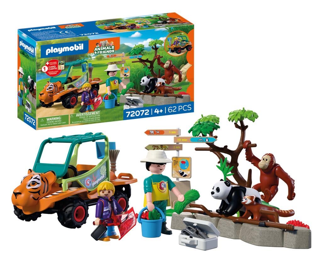 Playmobil Zoo Tierpflegermobil - Tiger Head Design Vehicle | Ages 4+ | 62 Pieces