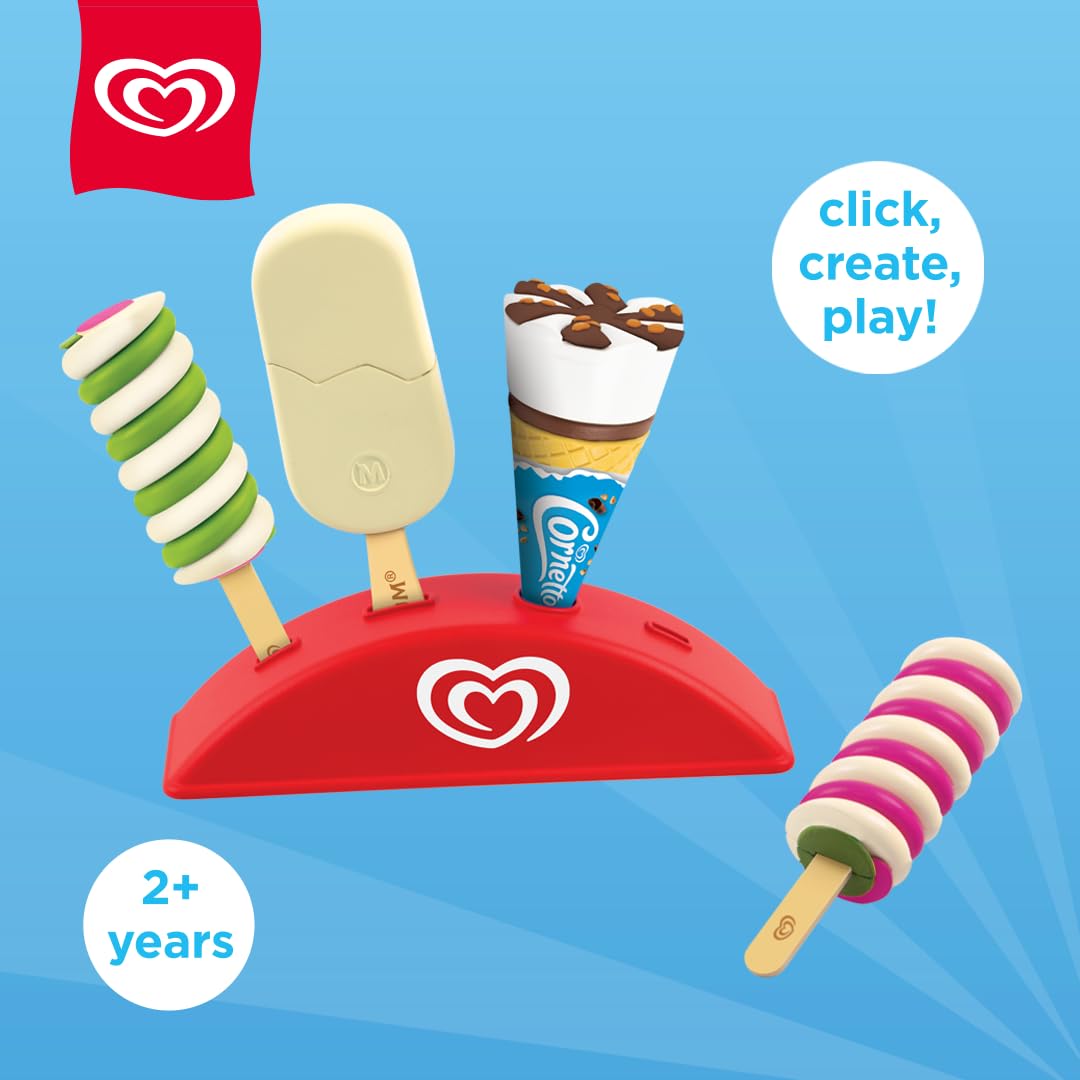 Casdon Official Walls Ice Cream Stand Toy - Pretend Play Set | Ages 2+ | Includes 4 Walls Ice Creams 7