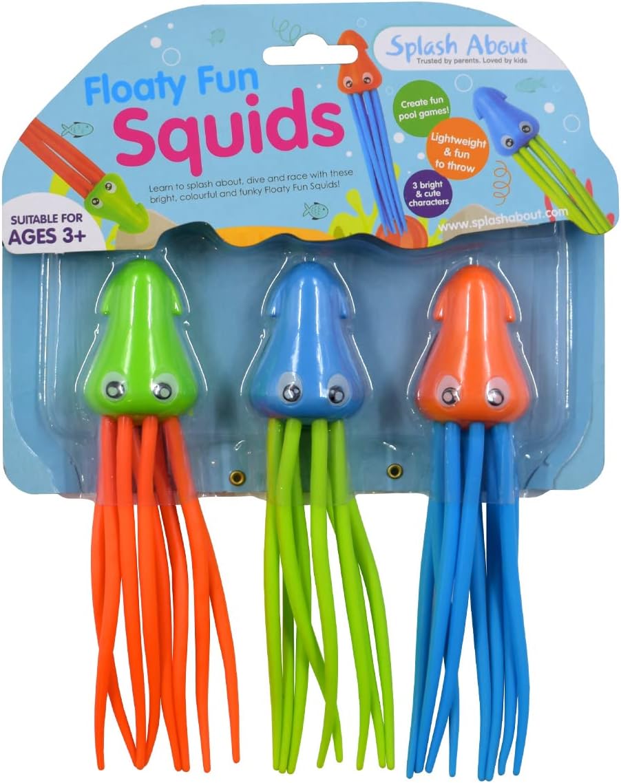 Splash About Floaty Fun Squid Dive Toys - Pack of 3 for Kids 36 Months+ 1