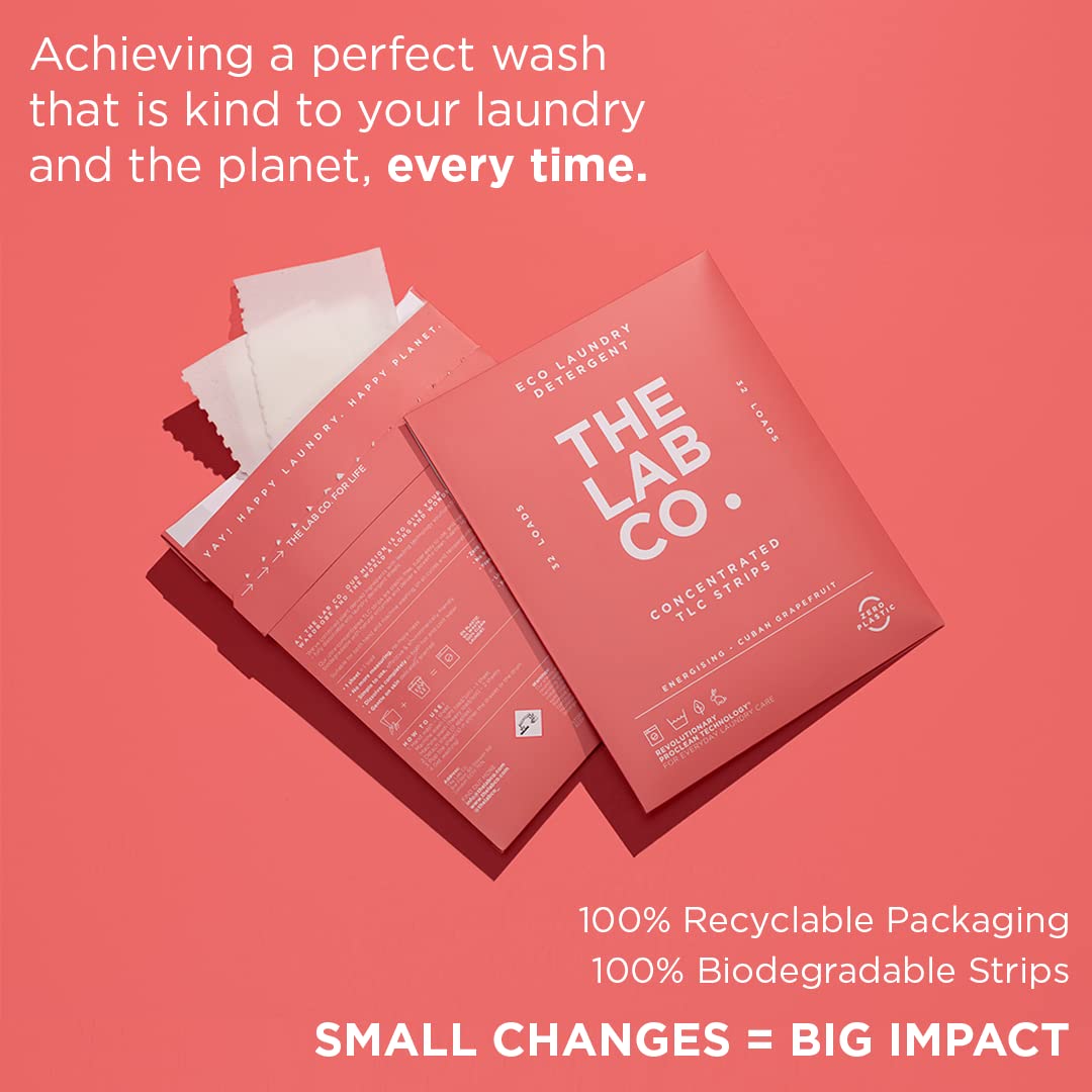 The Lab Co. - Laundry Detergent Strips (32 Loads, Non-Bio, Sensitive Skin, Energising Grapefruit Amber Eucalyptus) 5