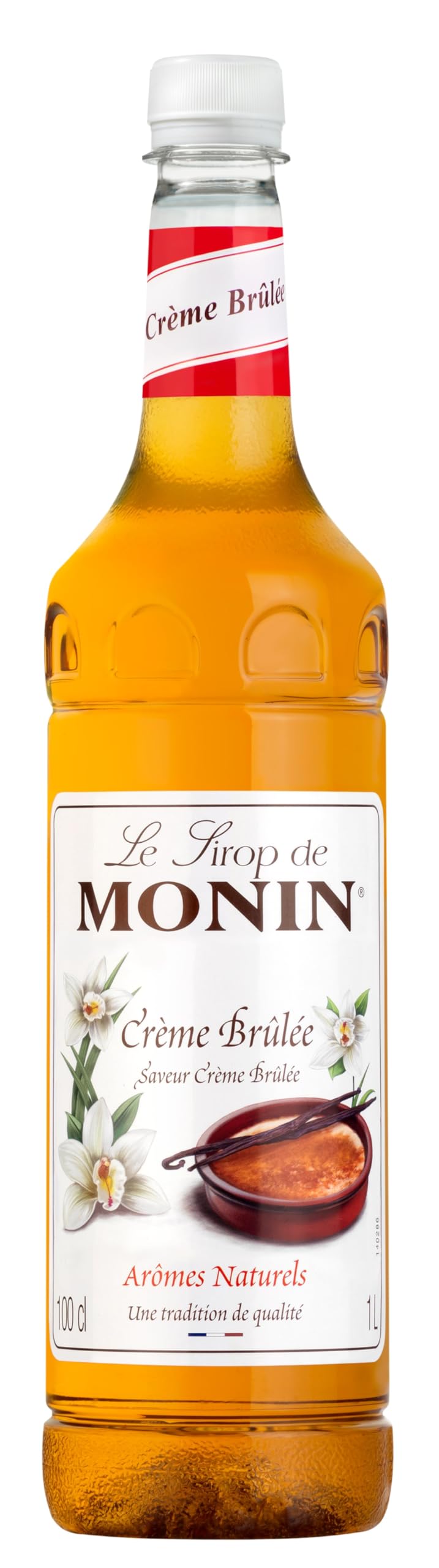 Monin Premium Creme Brulee Syrup - 1L Bottle | Natural Flavours | Vegan & Allergen-Free
