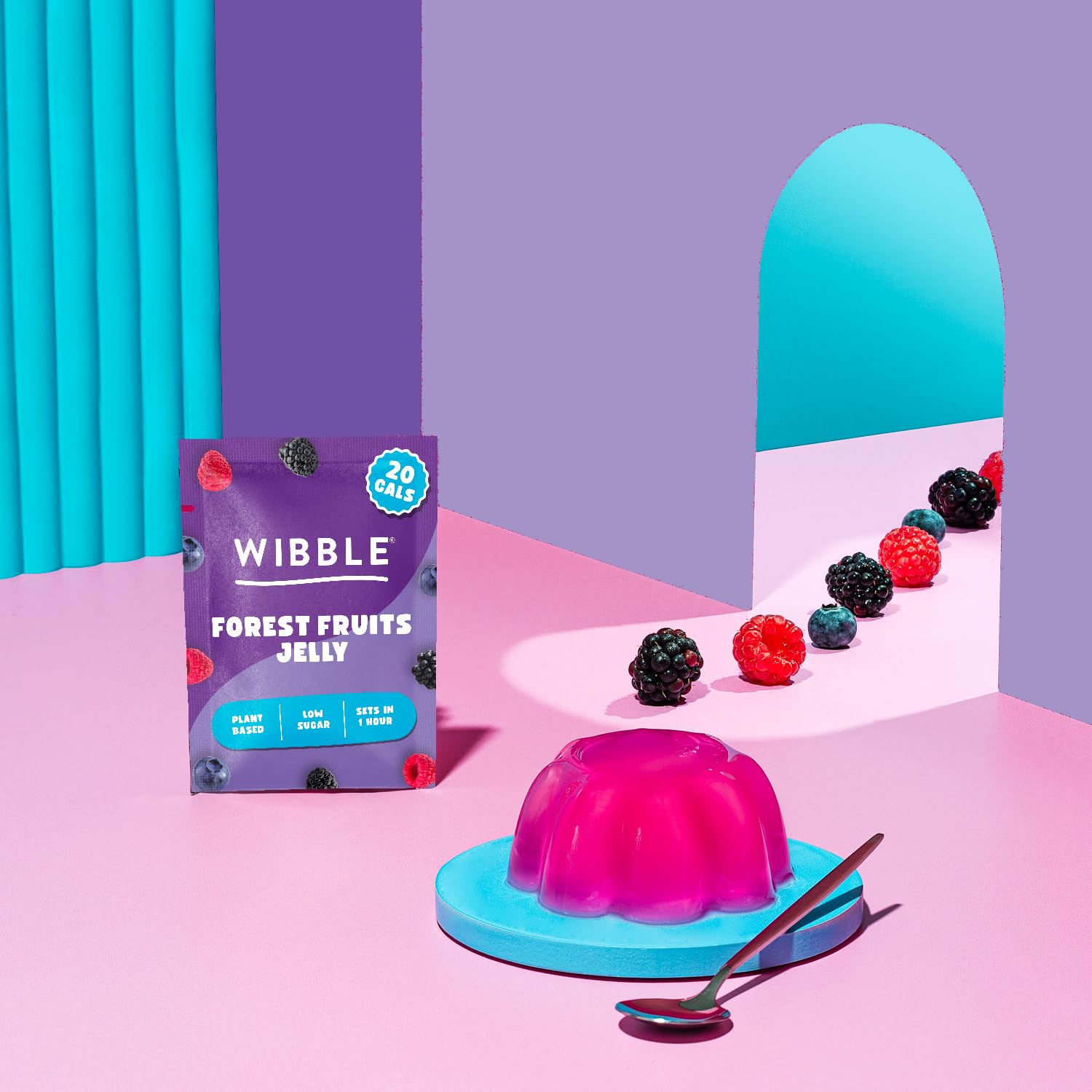Wibble Forest Fruits Jelly Crystals - Plant-Based, Low Sugar, Quick-Set Vegan Jelly Powder (12 Pack) 4