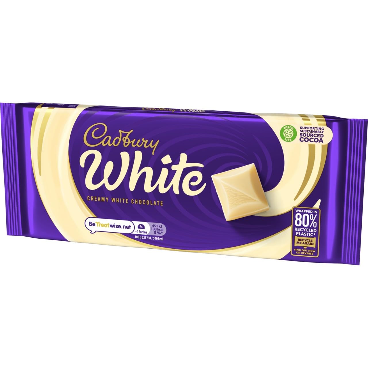 Cadbury White Chocolate Bar - Creamy White Chocolate Treat | 180g Bar 3