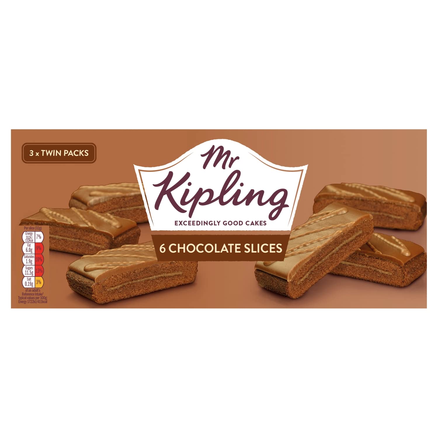 Mr Kipling 6 Chocolate Slices - Individually Wrapped Cake Treats 1