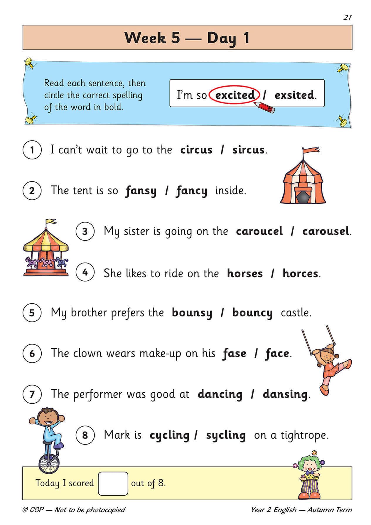 CGP Books New KS1 English Daily Practice Book - Year 2 Autumn Term | Ages 6-7 | 68 Pages 2