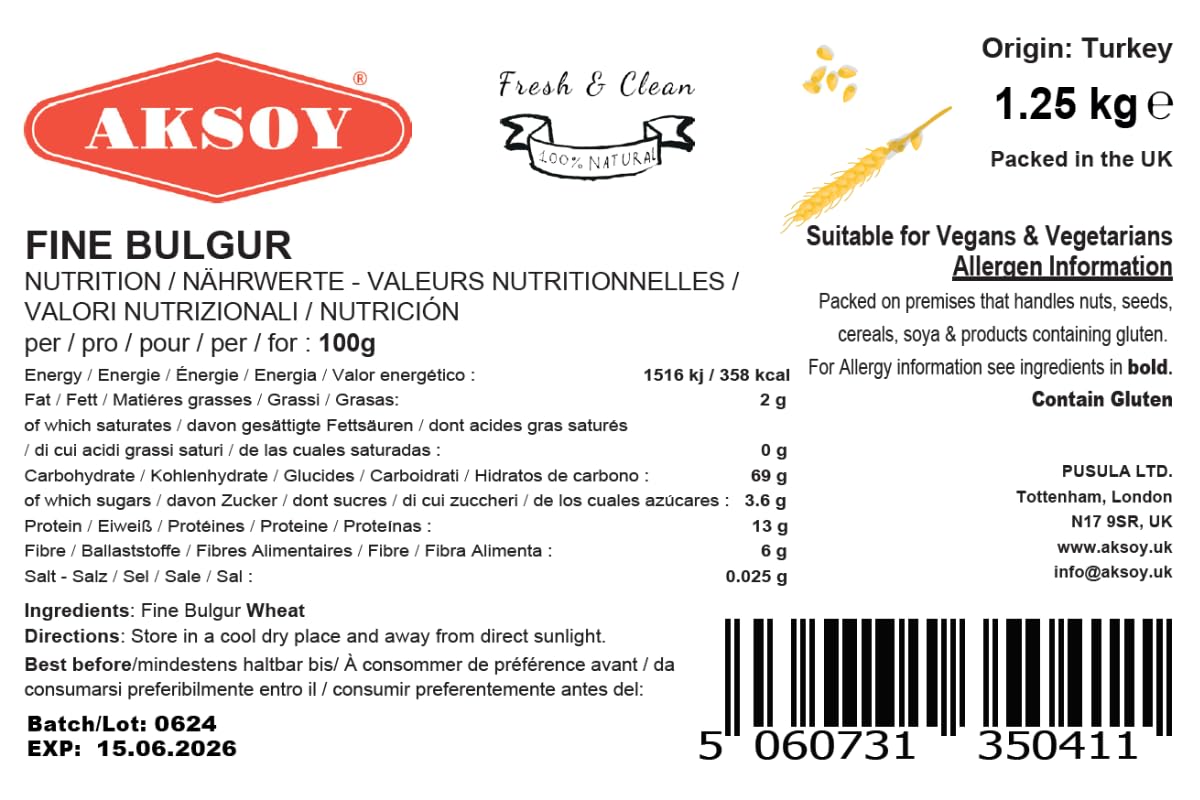 Aksoy Fine Bulgur (For Salads & Meatballs) 1.25KG 5