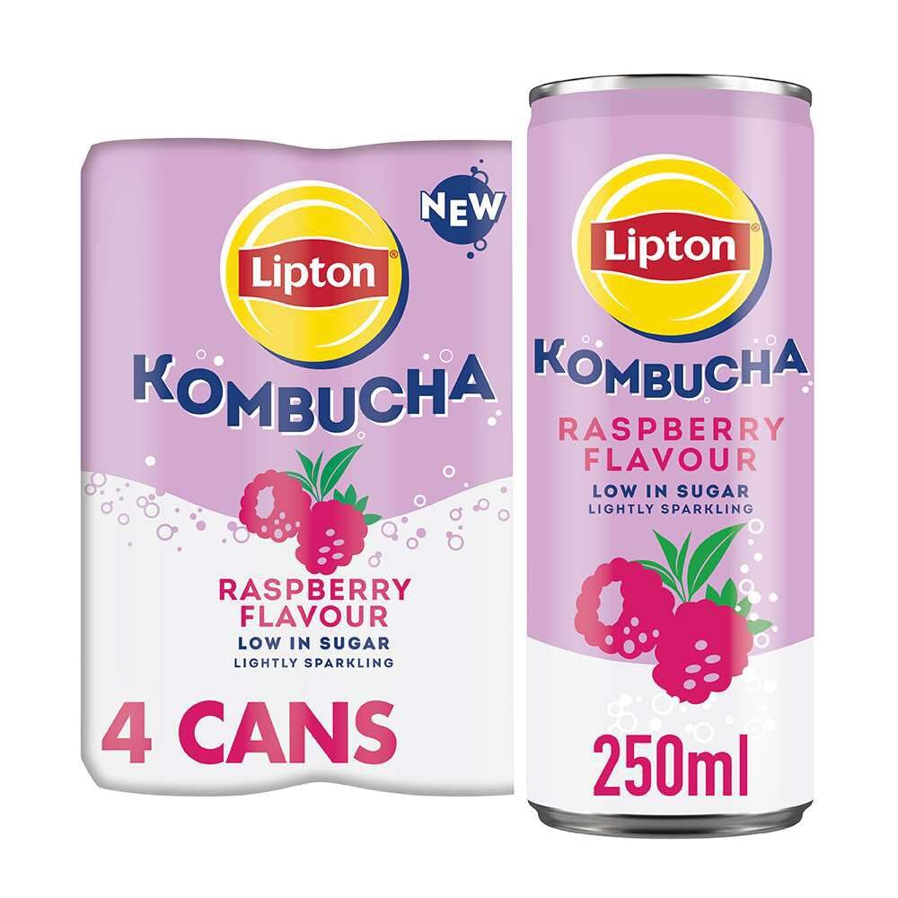 Lipton Kombucha Raspberry Flavour, 250ml (Pack of 4) 1