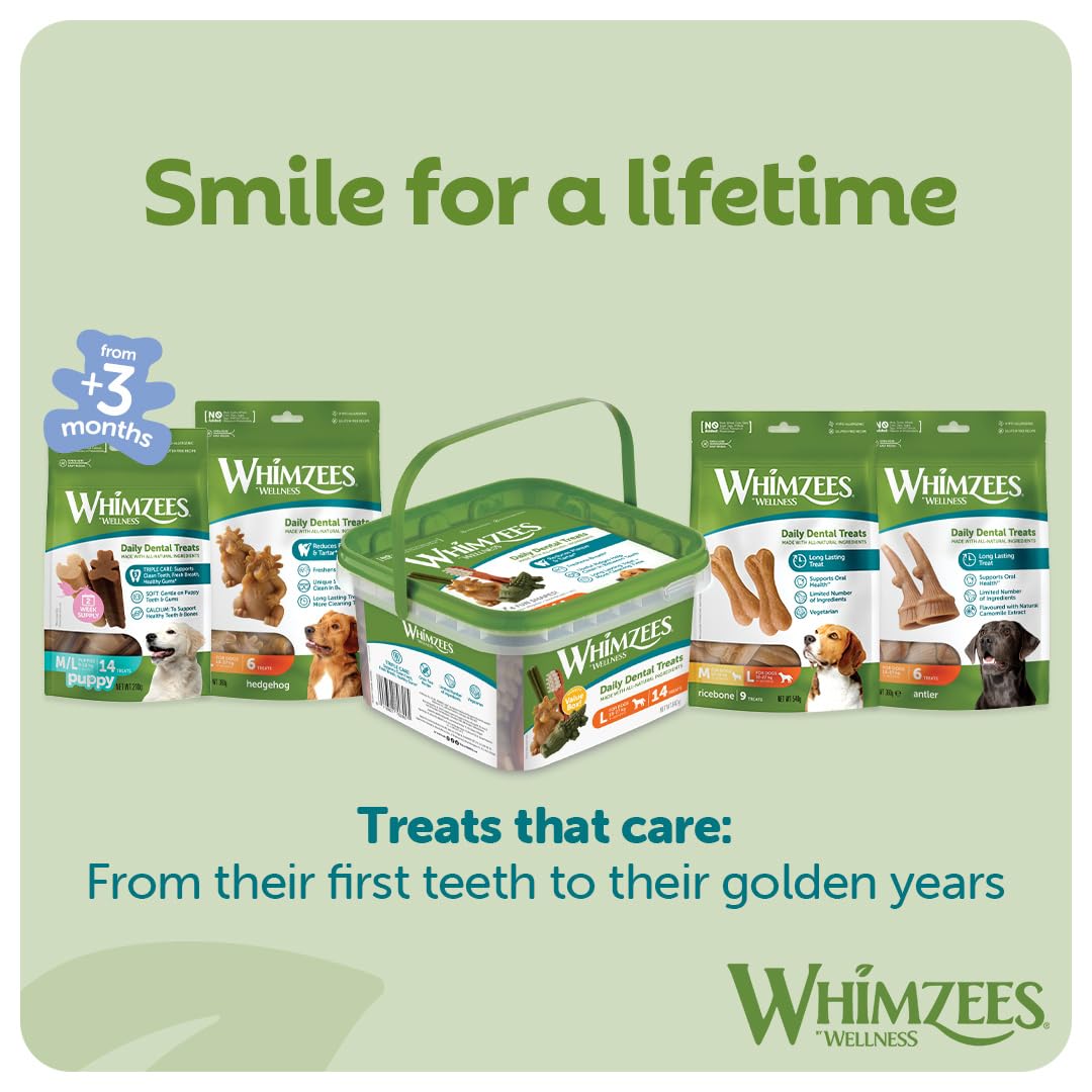 WHIMZEES Variety Box Dental L, 14 Pieces - Natural, Grain Free, Vegetarian Dog Chews for Large Breeds 7